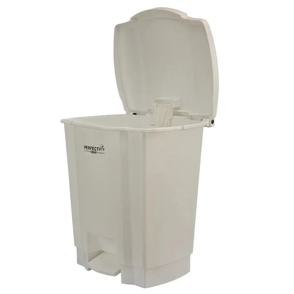 Lixeira resistente e balanceada branca 35L Perfect — fotografia 9