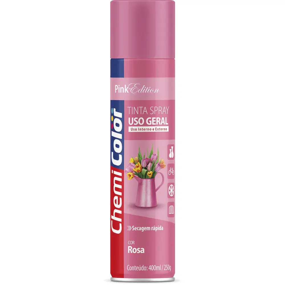 Tinta spray uso geral na cor rosa 400ML da Chemicolor — fotografia de referência