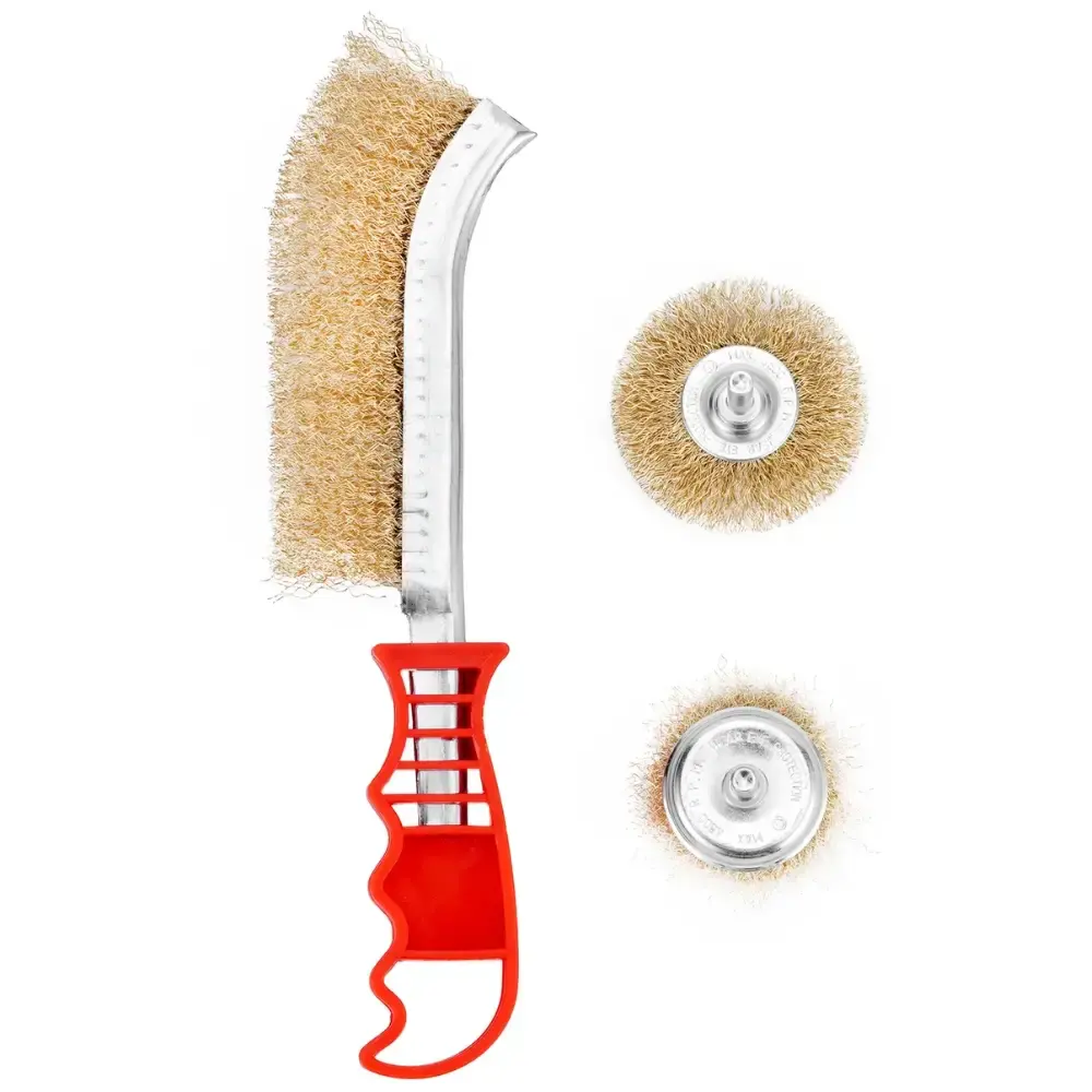 Escova de aço kit com 3 peças 1 manual e 2 circulares haste 65 MM MTX