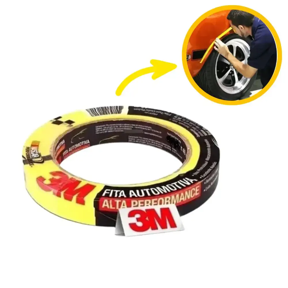 Fita Crepe 18 MM x 40 M Automotiva Alta Performance 3M — fotografia 3