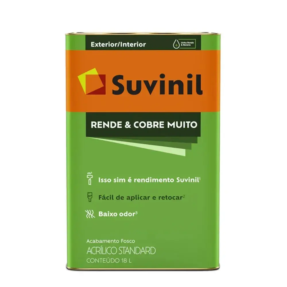 Tinta acrílica rendecobre fosco areia 18L Suvinil — fotografia 3