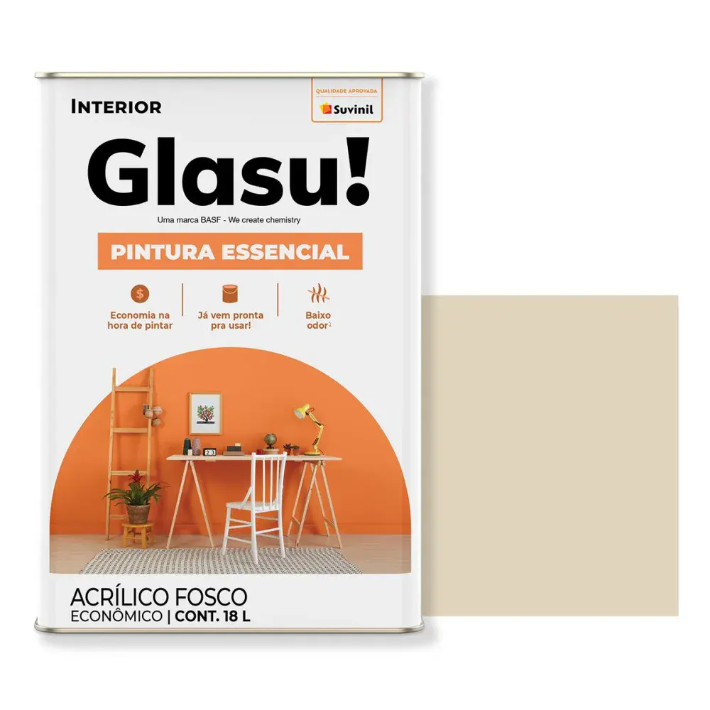 Tinta acrílica essencial fosco palha 18L da suvinil glasu — fotografia de referência