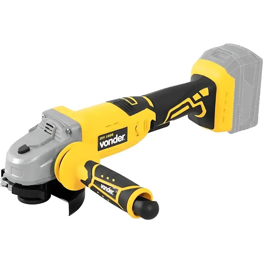 Esmerilhadeira angular 18V 4,1/2 POL sem bateria e carregador Vonder — fotografia 5