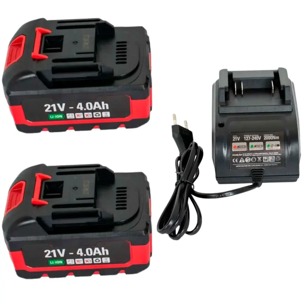 Chave de impacto 1/2 POL 21V com 2 baterias carregador bivolt SGT-7502A Sigma — fotografia 4