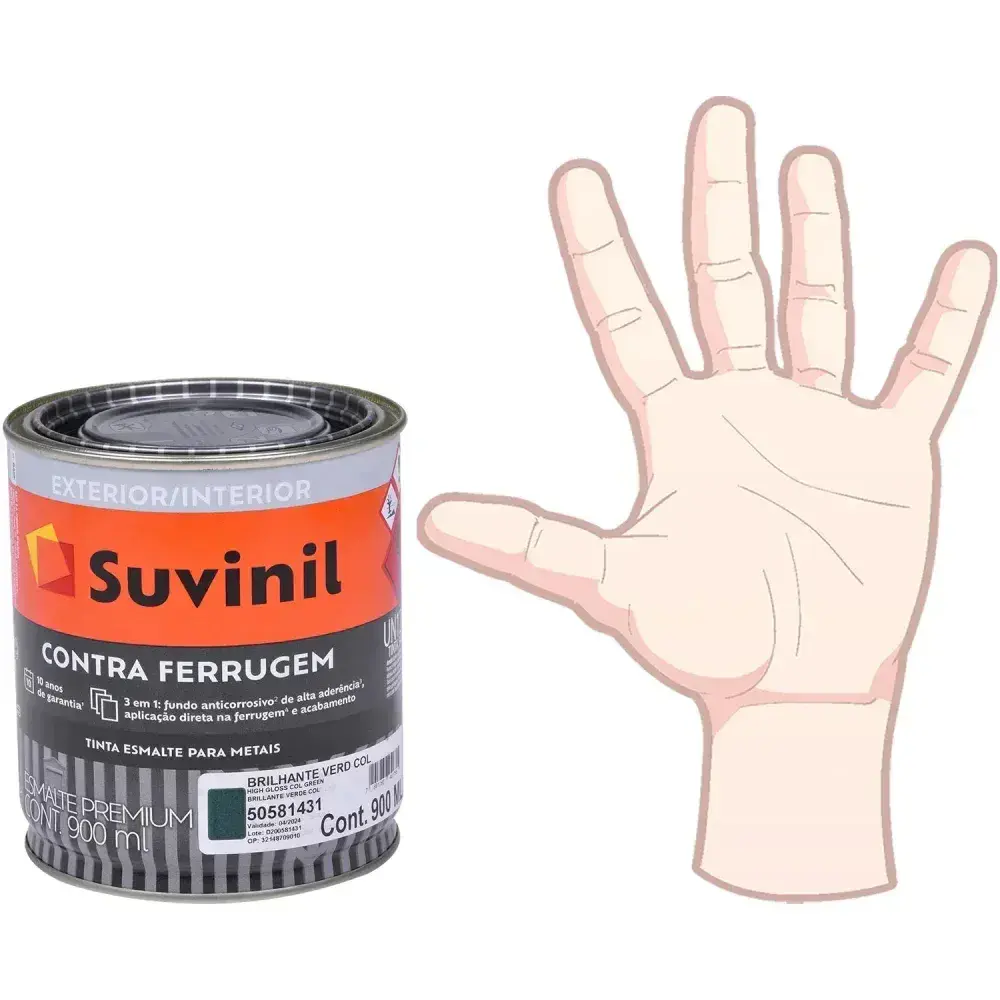 Tinta esmalte contra ferrugem brilho verde colonial 900ML Suvinil — fotografia 8