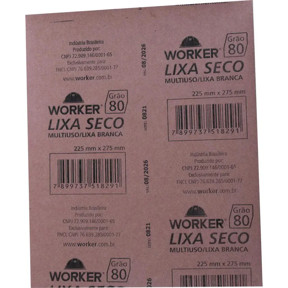 Lixa seco GR80 225MM x 275MM Worker — fotografia 4