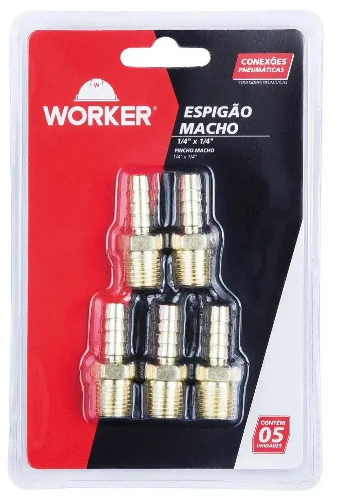 Espigão macho 1/2 x 1/2 05 pcs para mangueira Worker — fotografia 8