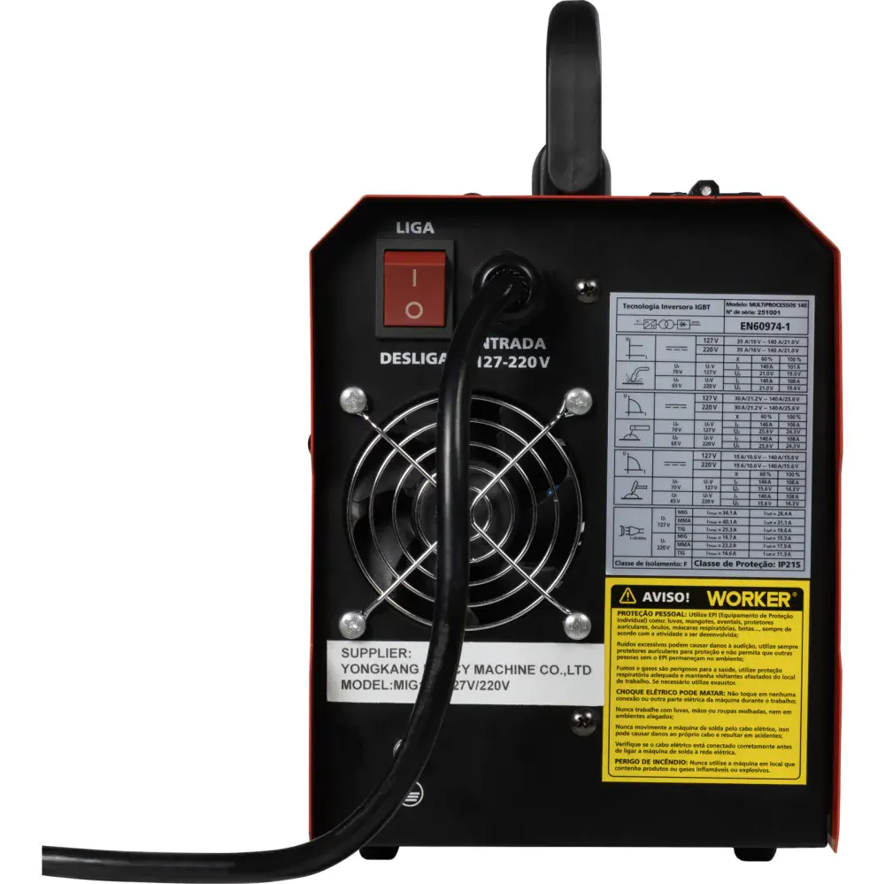 Inversor solda multiproc 140 biv Worker — fotografia 6