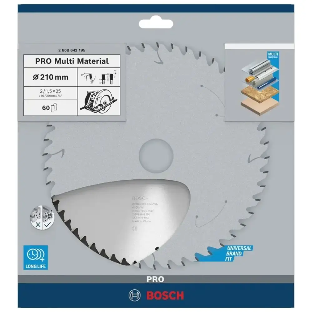 Disco de Serra Circular Multimaterial 210 x 25 MM 60 Dentes BOSCH — fotografia 3