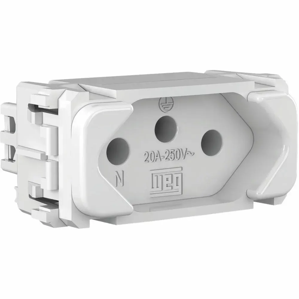 Tomada 2P+T linha composé 10A branco da WEG — fotografia de referência