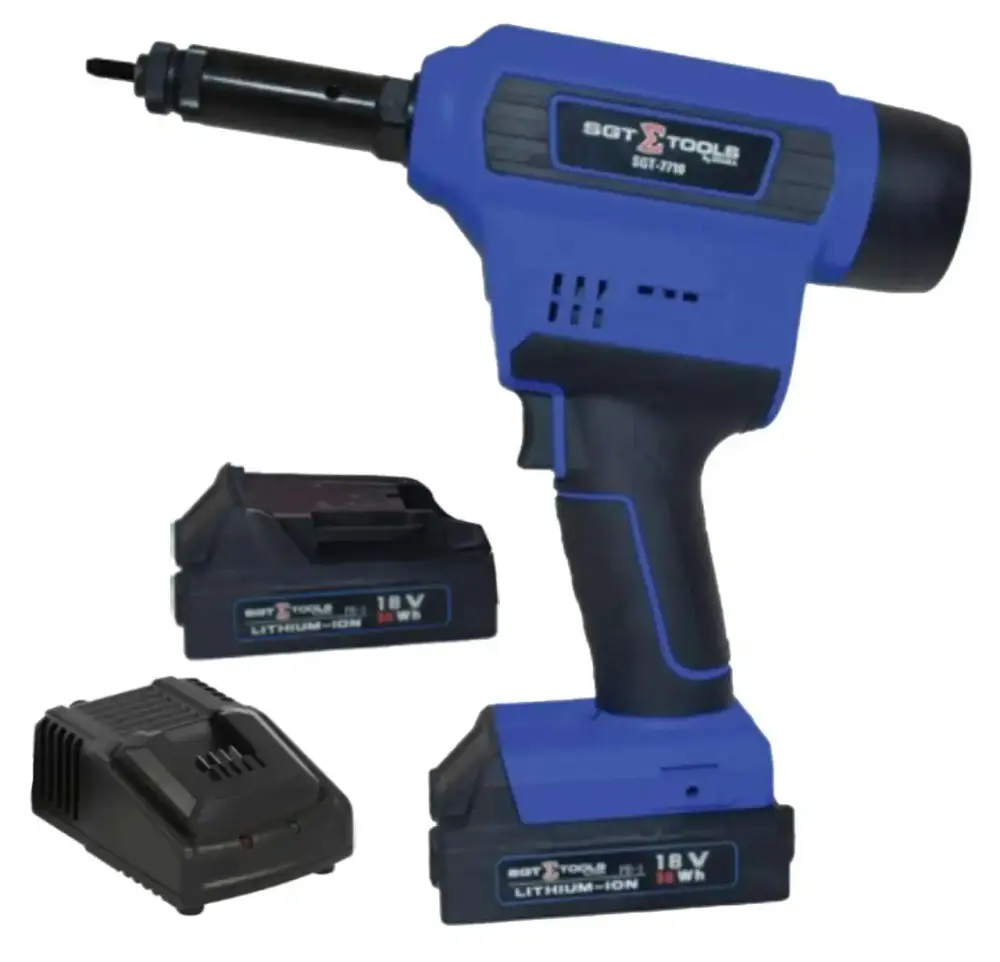 Rebitador industrial 18V M2-M12 SGT-7710 2 baterias carregador Sigma — fotografia de referência