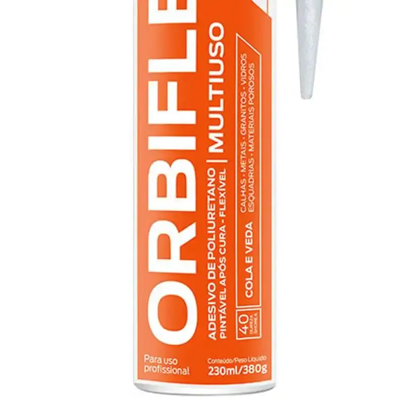 Adesivo silicone PU selante orbiflex branco para vedação 230 ML 380 GR Orbi química — fotografia 3