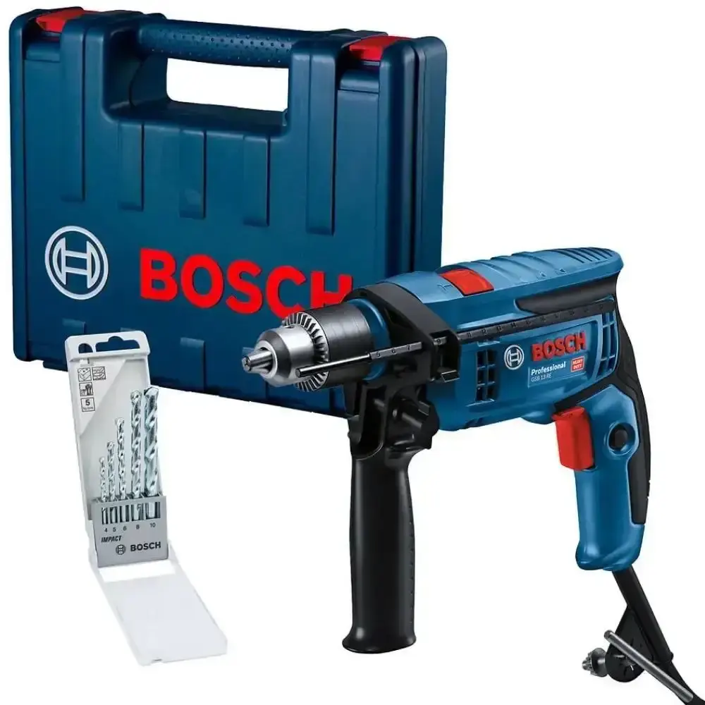 Furadeira de impacto 1/2 POL 750W 12B8 com maleta e kit de brocas 35 peças Bosch 220 V — fotografia 4
