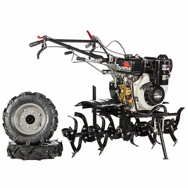 Motocultivador diesel 5,0 HP 4T 247 CC rodas e enxadas TDT100R-XP 704-010 Toyama — fotografia 6