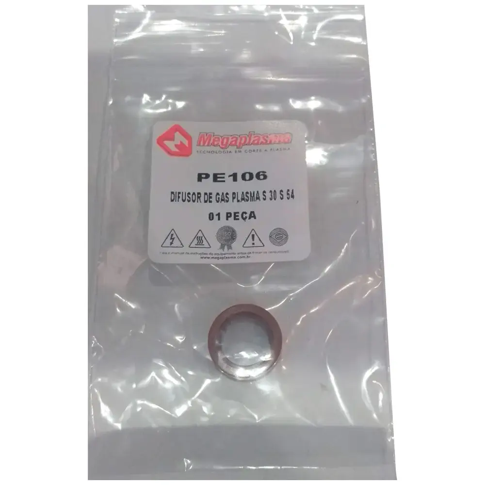 Difusor de gás para plasma S30 - handyplasma 35/45I Esab PE106 megaplasma — fotografia 3