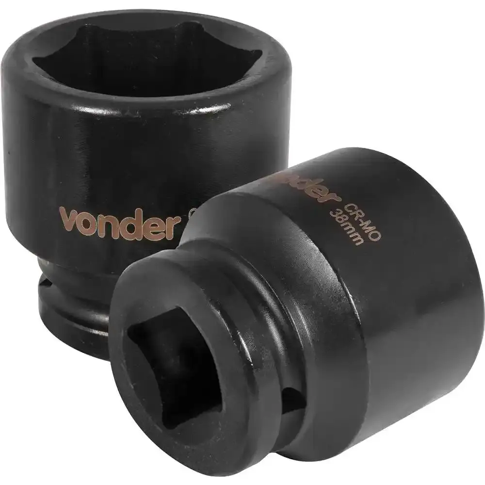 Soquete Sextavado Impacto Encaixe 3/4 polegada 38MM Cromado VONDER — fotografia de referência