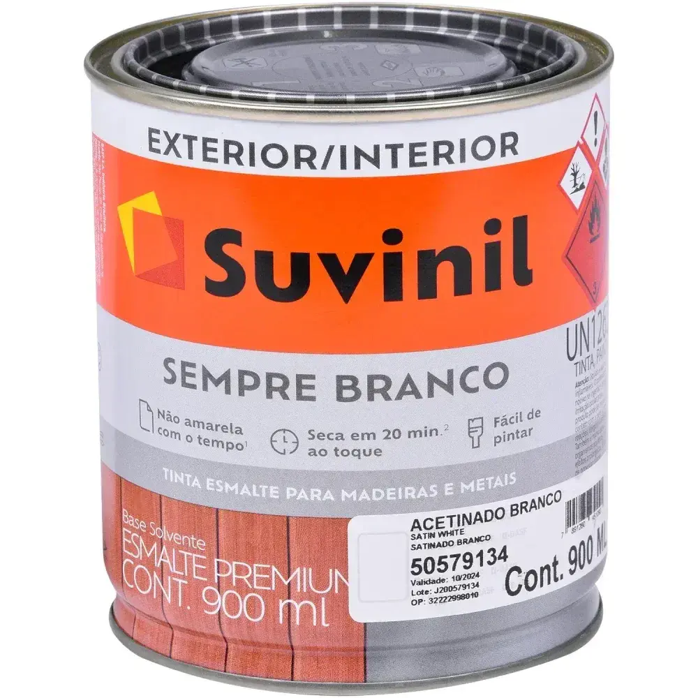Tinta esmalte sempre branco acetinado branca 900ML Suvinil — fotografia 5