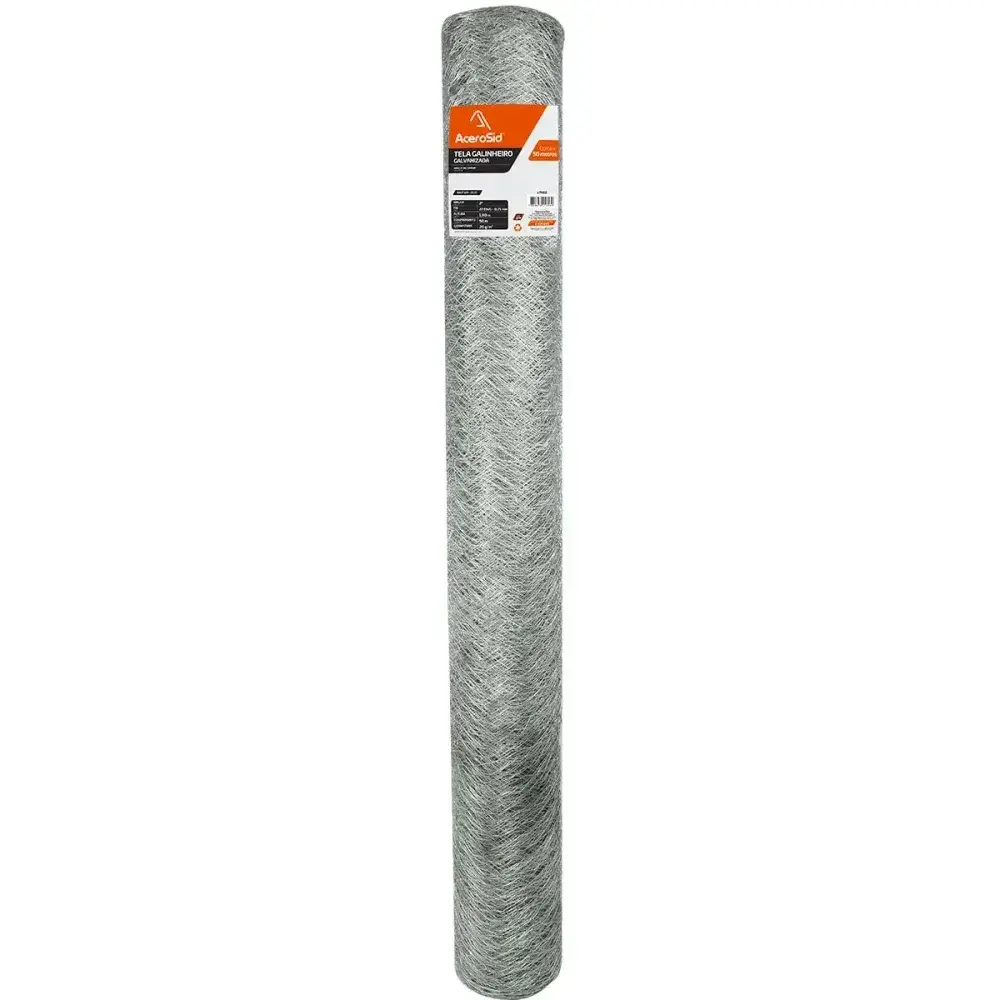 Tela galinheiro galvanizada 2 fio 22 com 1,80X50M Acerosid — fotografia 6