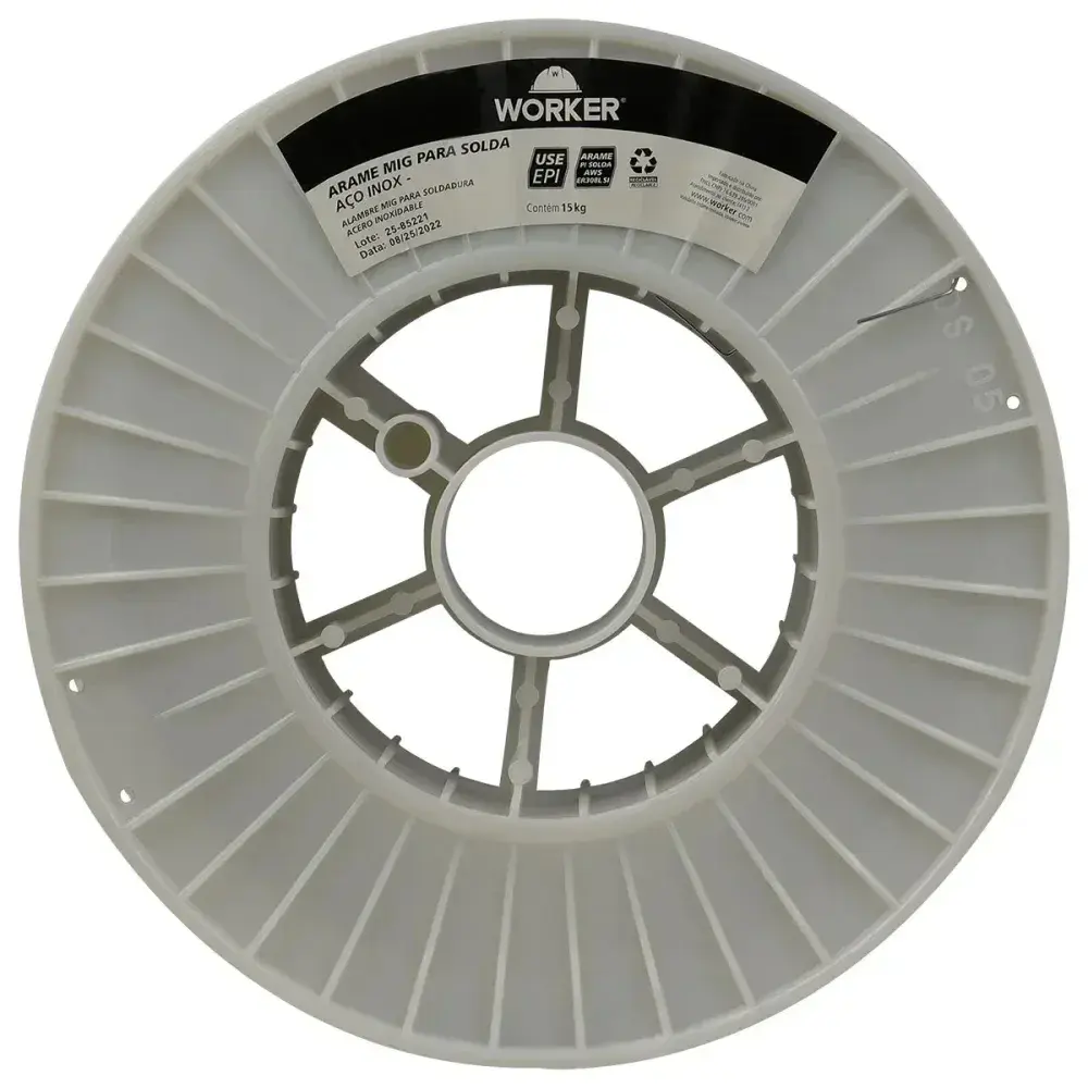 Arame de solda mig em aço inox 308L 1,2MM 15KG Worker — fotografia 5