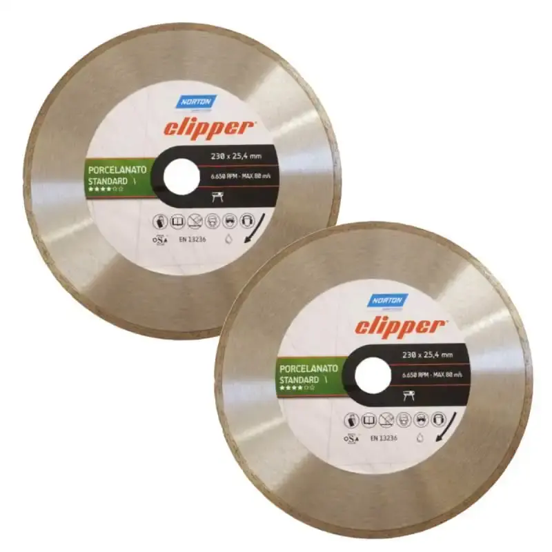Disco Diamantado 9 POL x 25.4 MM p/ Porcelanato CLIPPER Standard 2 Peças NORTON