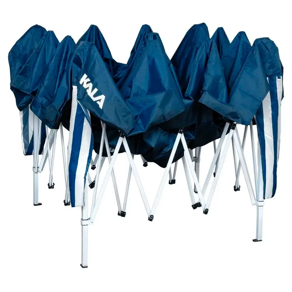 Tenda gazebo dobrável 3M x 3M em poliéster diversas cores Kala Azul — fotografia 5