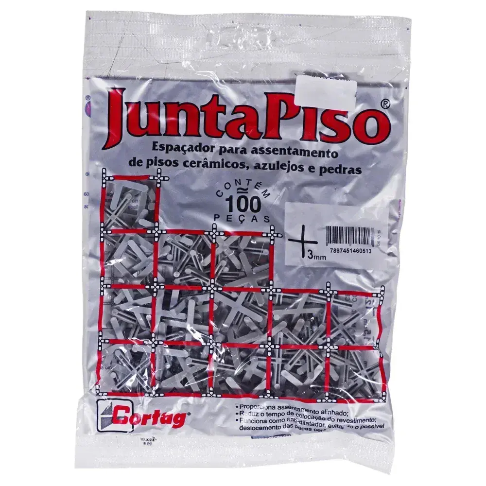 Espaçador de junta de piso 3MM 100 peç cinza Cortag