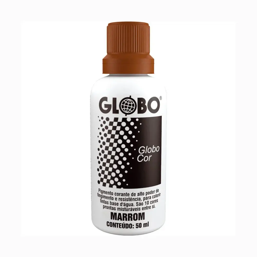 Corante líquido 50ML marrom 12 peç Globocor — fotografia de referência