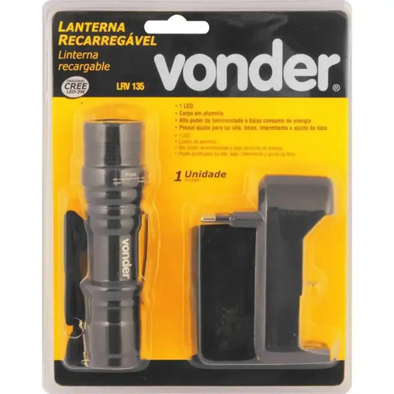 Lanterna recarregável superled cree bivolt LRV 135 Vonder — fotografia 4