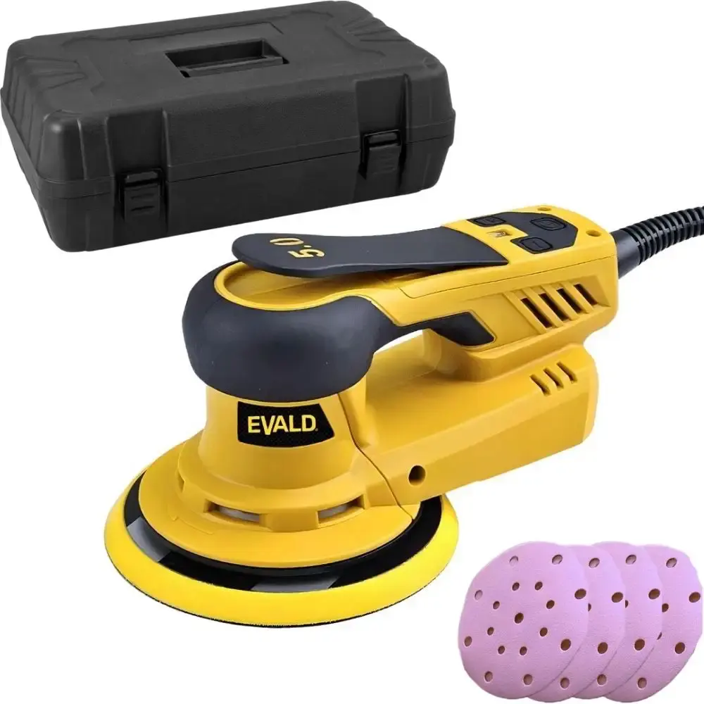 Lixadeira roto orbital 6 POL brushless 350W com maleta e kit de lixas ELO-350 Evald 110 V — fotografia de referência