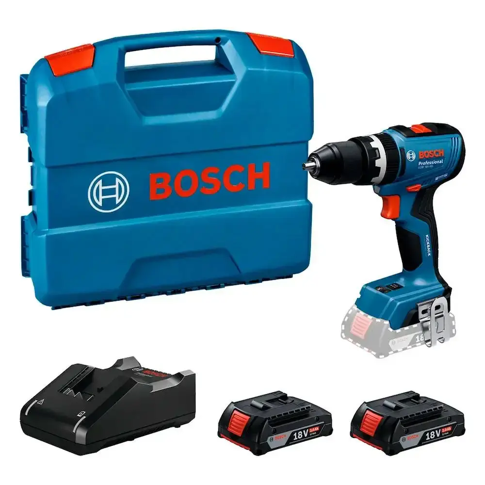 Parafusadeira furadeira de impacto a bateria 18V 2,0AH 2 baterias e carregador GSB 18V65 Bosch — fotografia de referência