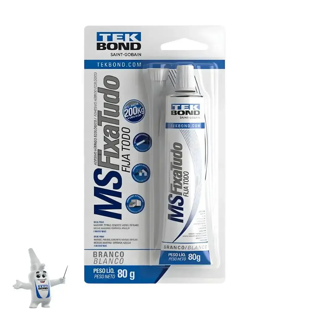 Cola adesivo MS fixa tudo branco 80 gramas Tekbond — fotografia 3