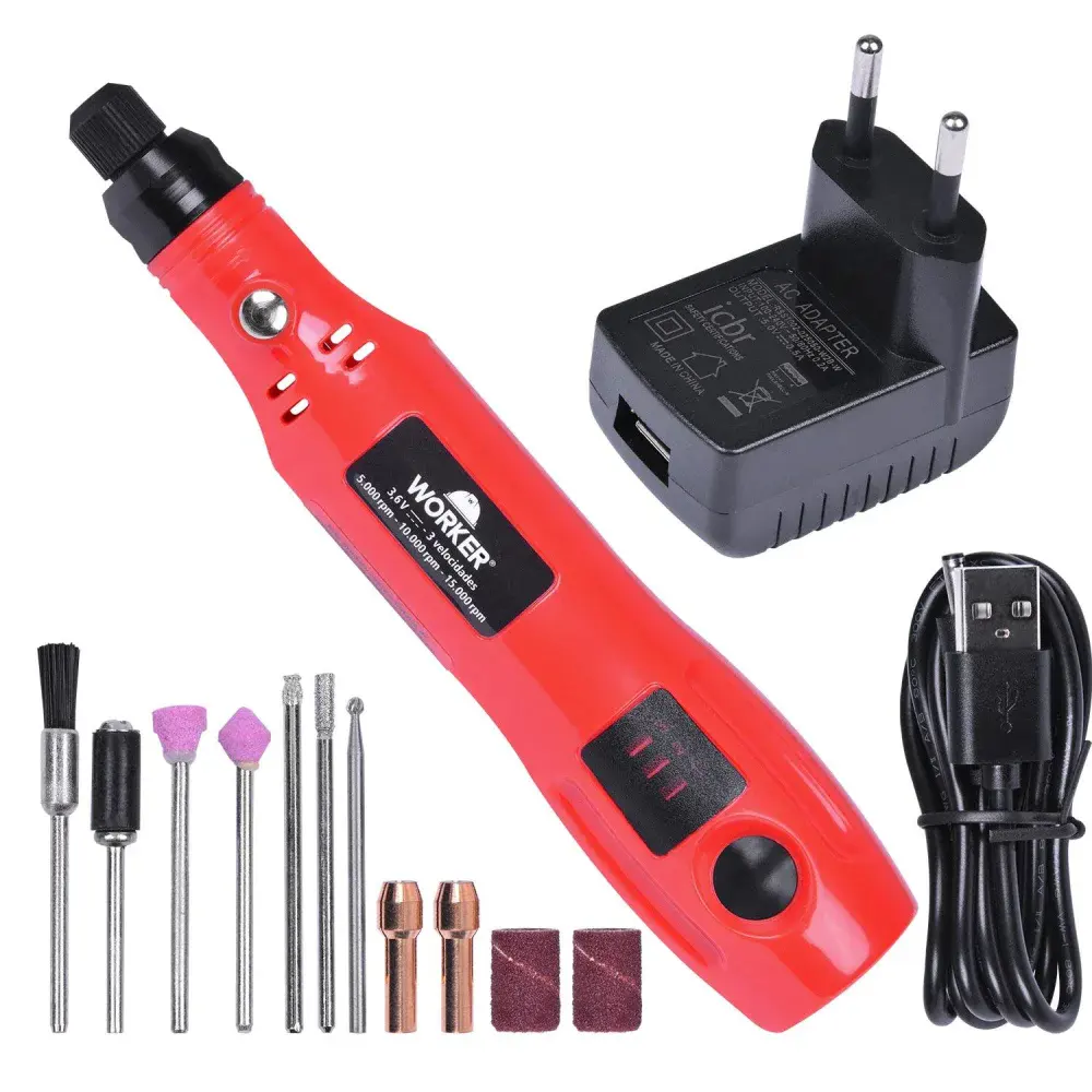 Microrretífica 3,6V 13 peç bivolt Worker — fotografia de referência