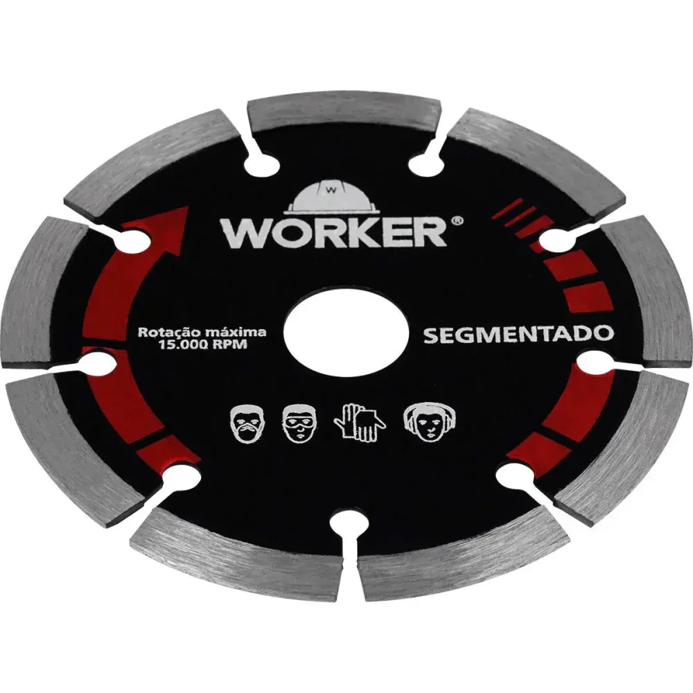 Disco diamantado segmentado para corte seco e úmido 4.1/2” Worker — fotografia 9