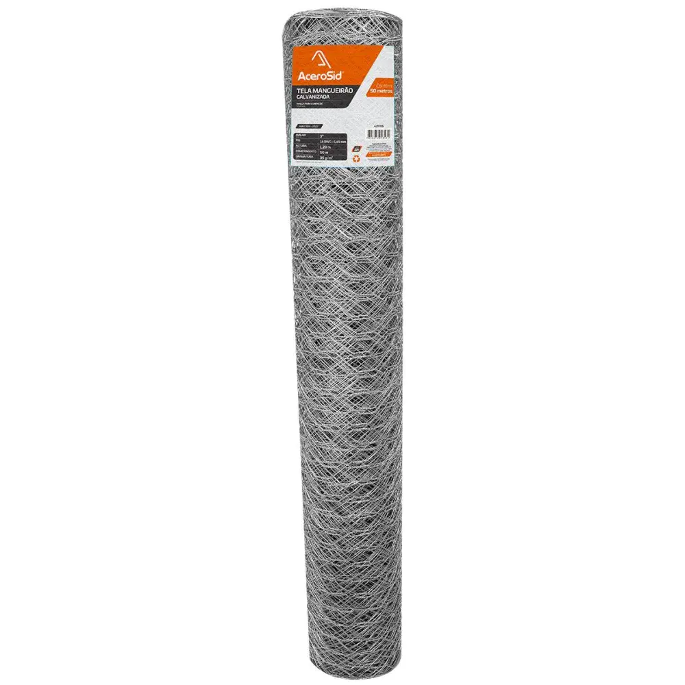 Tela mangueirão galvanizado 3X16 1,20X50M Acerosid