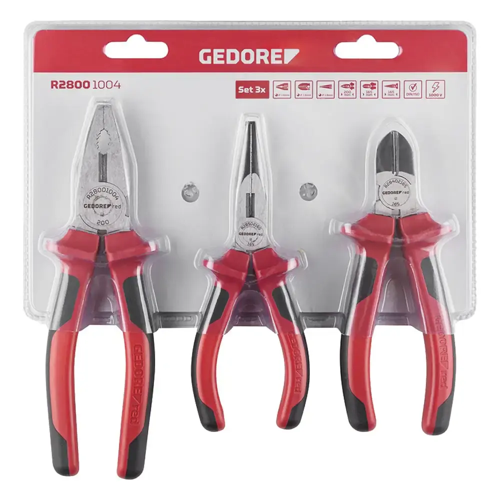 Jogo de alicates universal corte bico com 3 pc 3301189 Gedore RED — fotografia 5