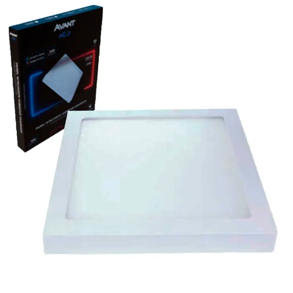 Painel plafon led NEO inteligente wi fi quadrado sobrepor BR6500K 24W bilvot Avant — fotografia de referência