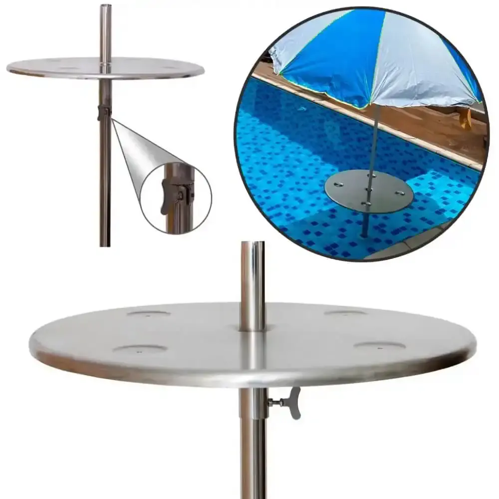 Mesa Inox para Piscina Bar Molhado 60 CM x 170 CM com Regulagem EVALD — fotografia de referência