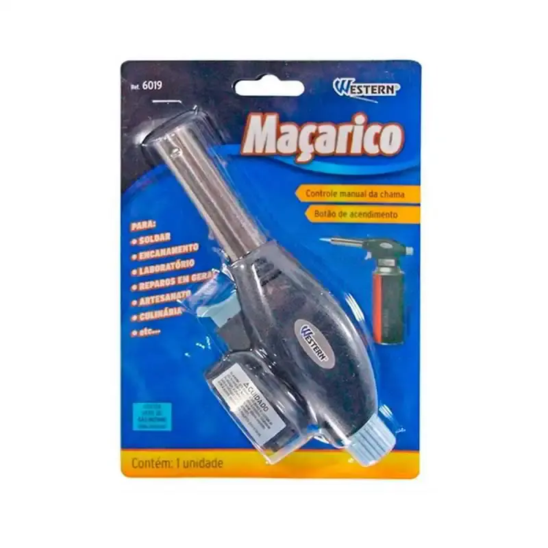 Maçarico portátil à gás butano controle manual da chama Western — fotografia 5