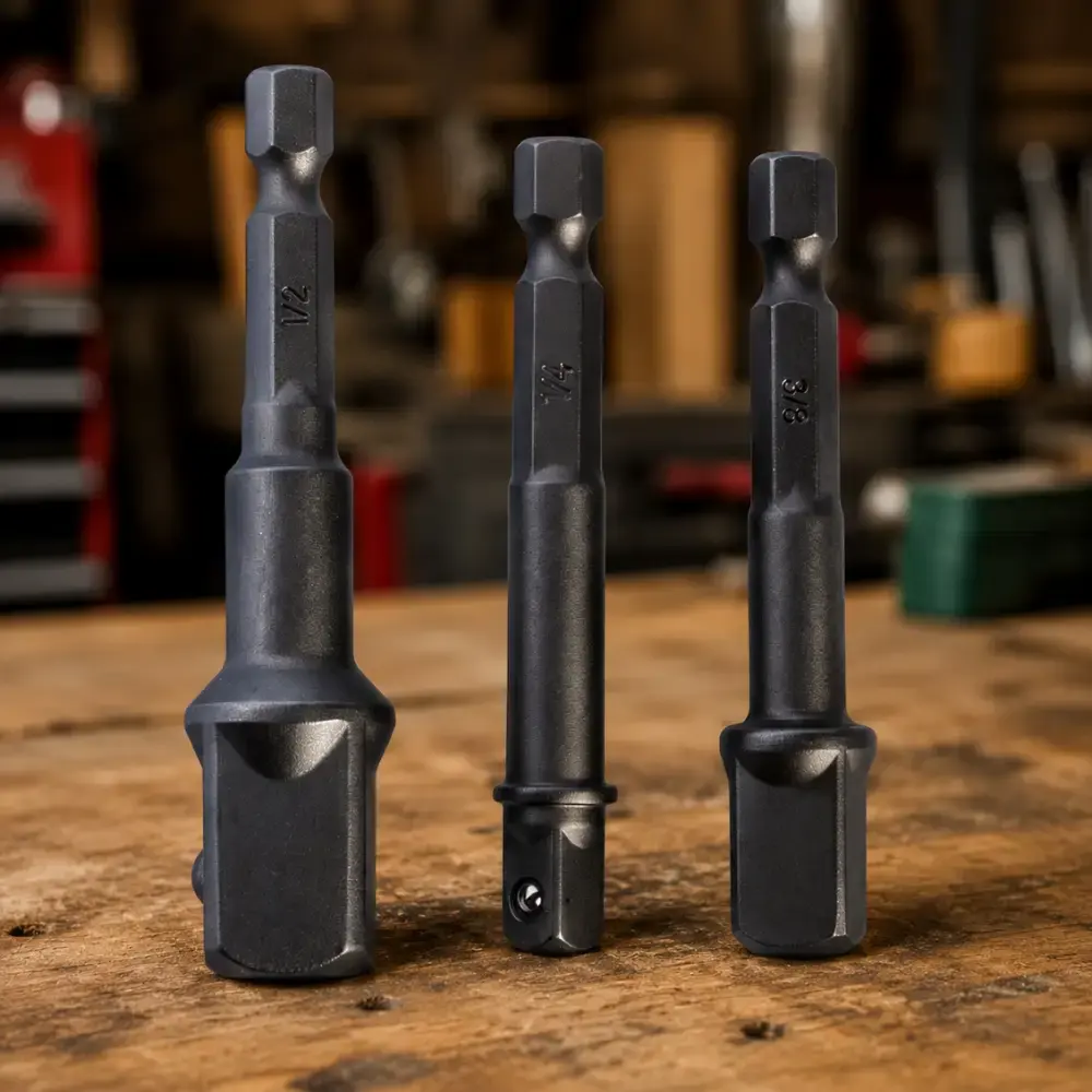 Jogo de adaptadores para soquetes kit com 3 peças 1/4 - 3/8 - 1/2 POL Evald — fotografia 5
