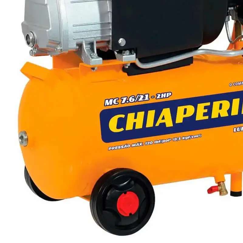 Compressor motocompressor de ar 2 HP 21 litros 7,6 PÉS MC 7.6/21 Chiaperini + kit de acessórios 220 V — fotografia 4