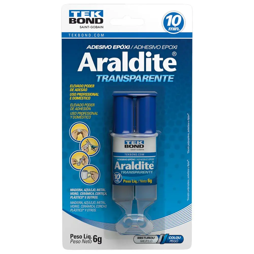 Adesivo multiuso Araldite transparente 6G tekbond — fotografia de referência