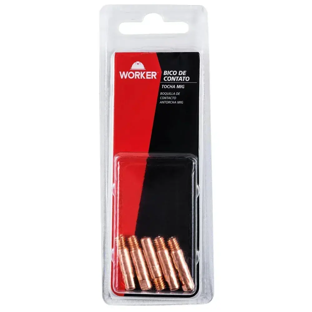 Bico de contato para tocha mig/mag com 5 peç 1,0MM Worker — fotografia 4