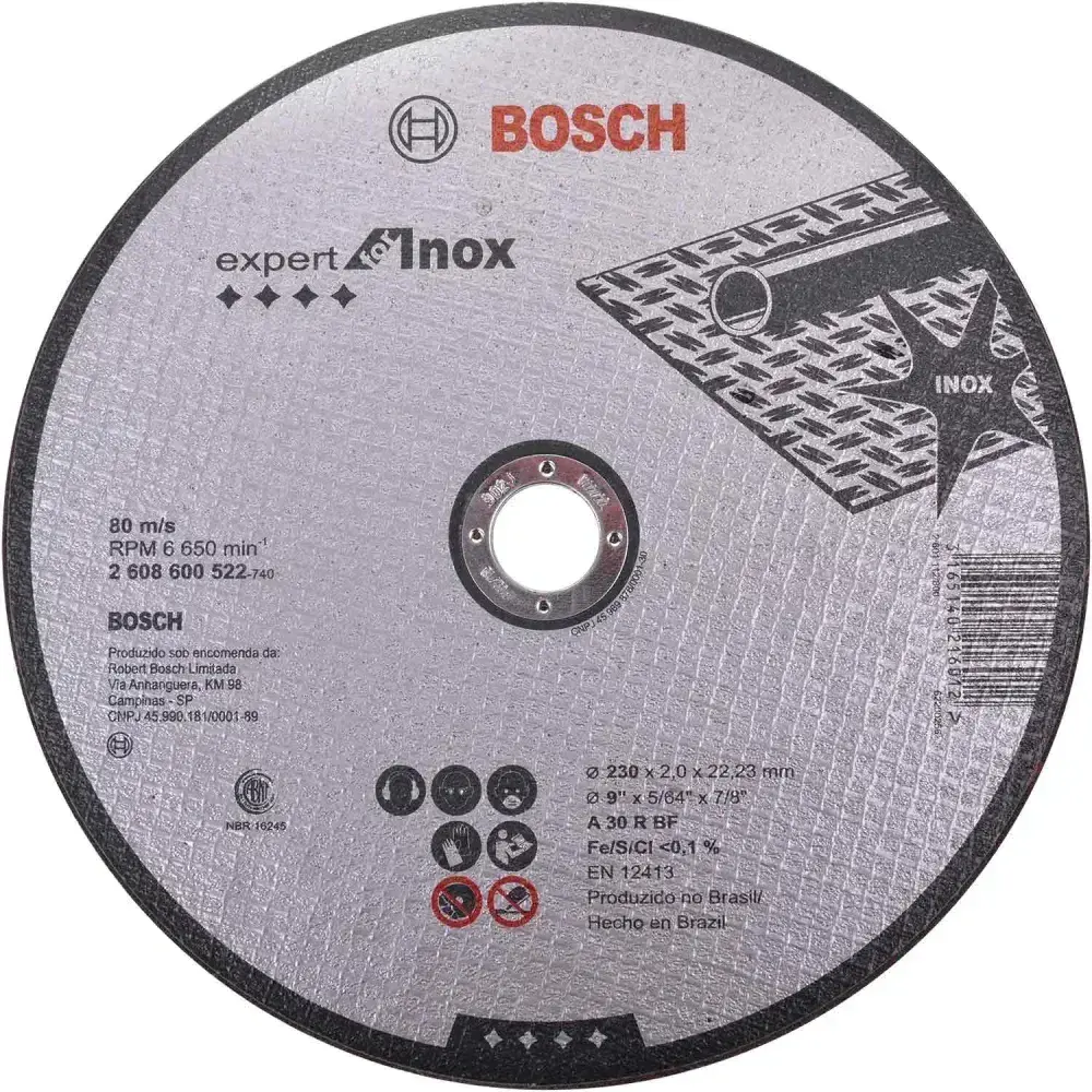 Disco de corte expert for inox 230 mm x 22,23 mm G30 Bosch — fotografia 5