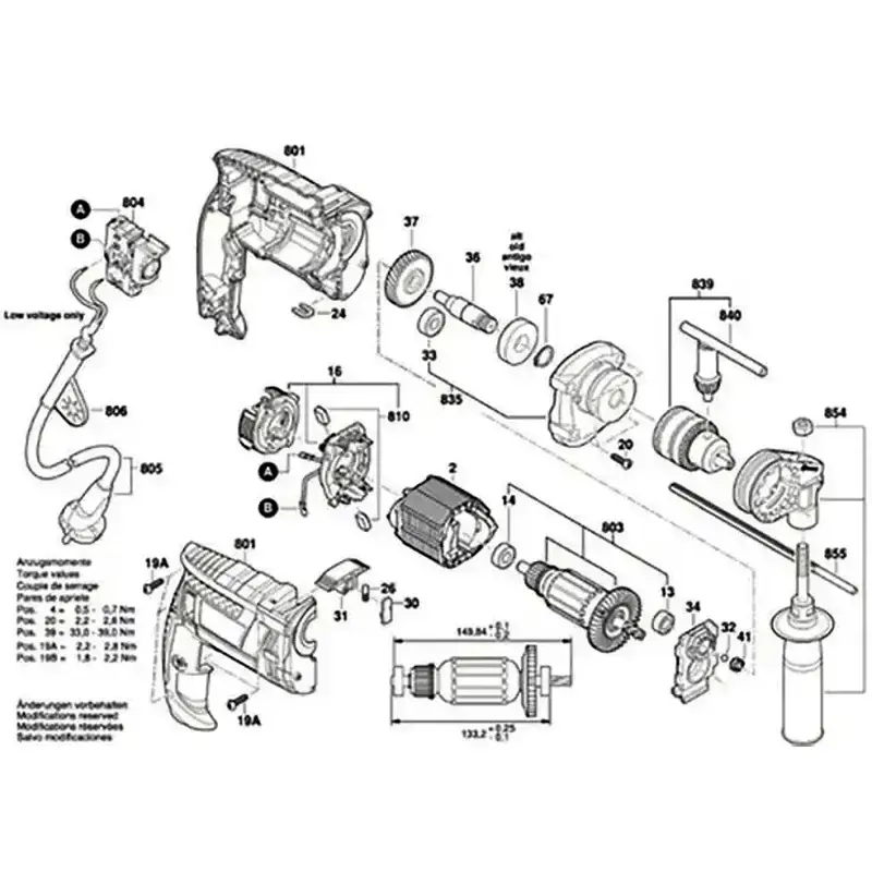 Induzido para furadeira GSB 16 RE em 220V 1600A0070C Bosch 220 V — fotografia 5