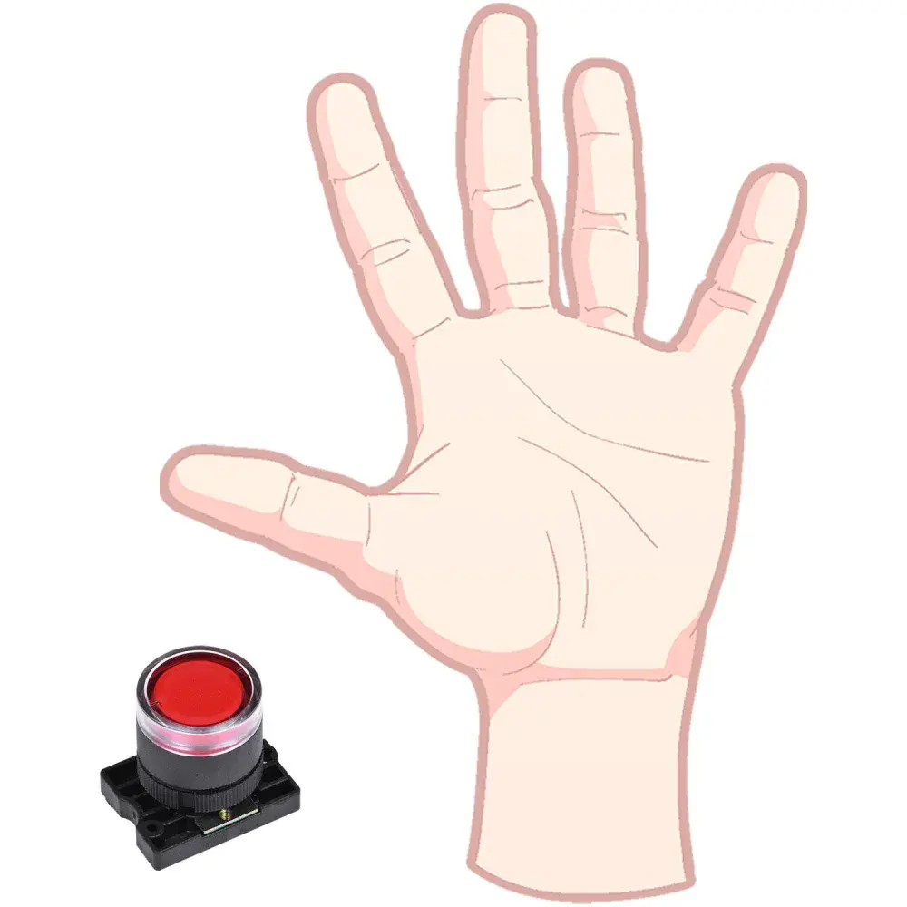 Botão de comando vermelho em plástico NP2-EW340 Chint — fotografia 9