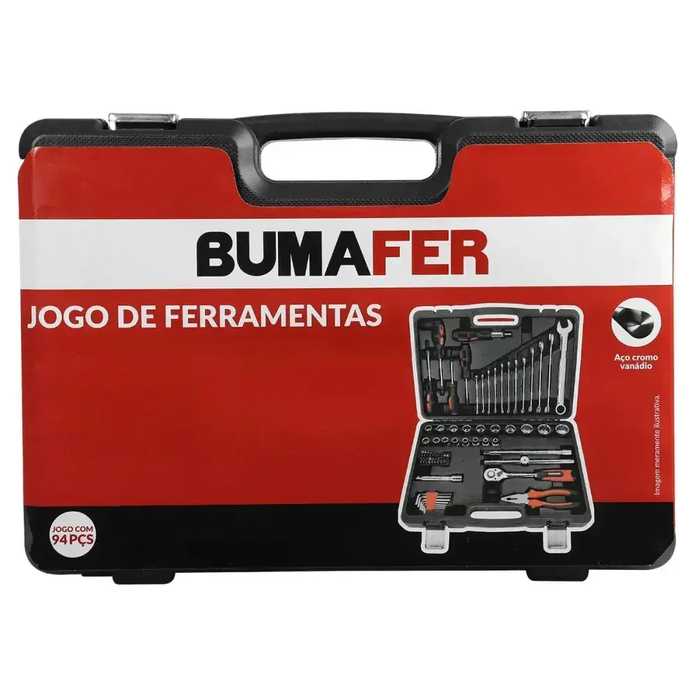Jogo de ferramentas modelo 94 peç cromo vanádio Bumafer — fotografia 10