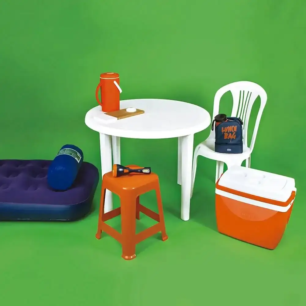 Mesa Plástica Redonda 71 x 91cm Desmontável Branca MOR — fotografia 6