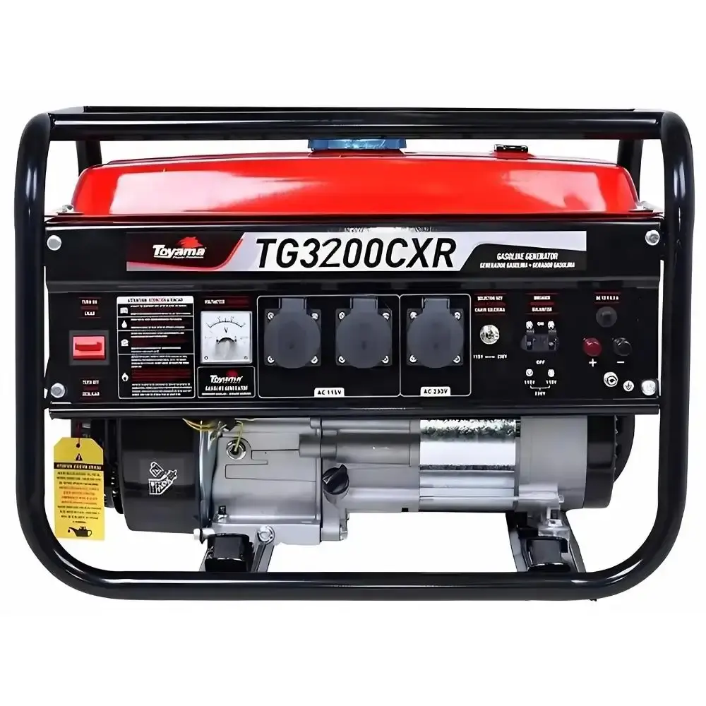 Gerador de energia gasolina 4T 3,2KVA bivolt Toyama com 2 luvas CG supertact tamanho m carbografite — fotografia 4