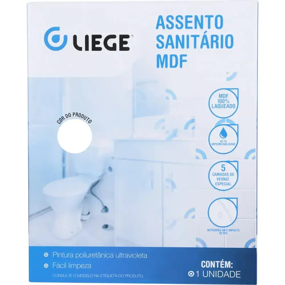 Assento sanitário em mdf laqueado thema branco Liege — fotografia 8