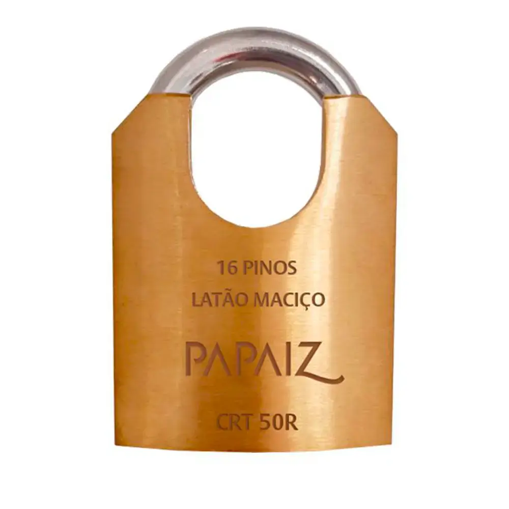 Cadeado com chave tetra Nº50 alta latão segurança crt 50R 0121501CX Papaiz